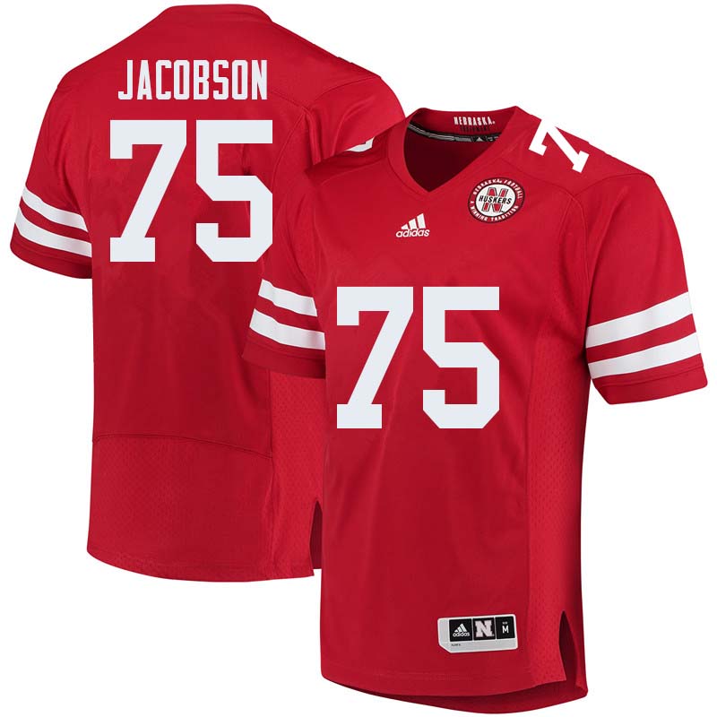 Men #75 Larry Jacobson Nebraska Cornhuskers College Football Jerseys Sale-Red